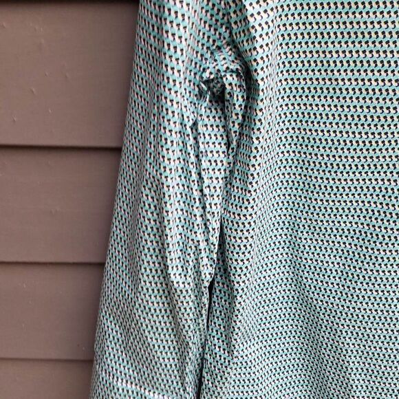 Liz Claiborne Black Blue White Partial button Down Blouse Size XL - Picture 8 of 8